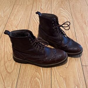 Men's Clarks Brown Leather Brogue Boots